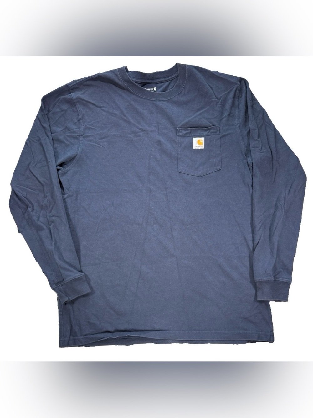 Carhartt Long Sleeve Pocket T Shirt Men's LT Blue Loose Fit Workwear Utility